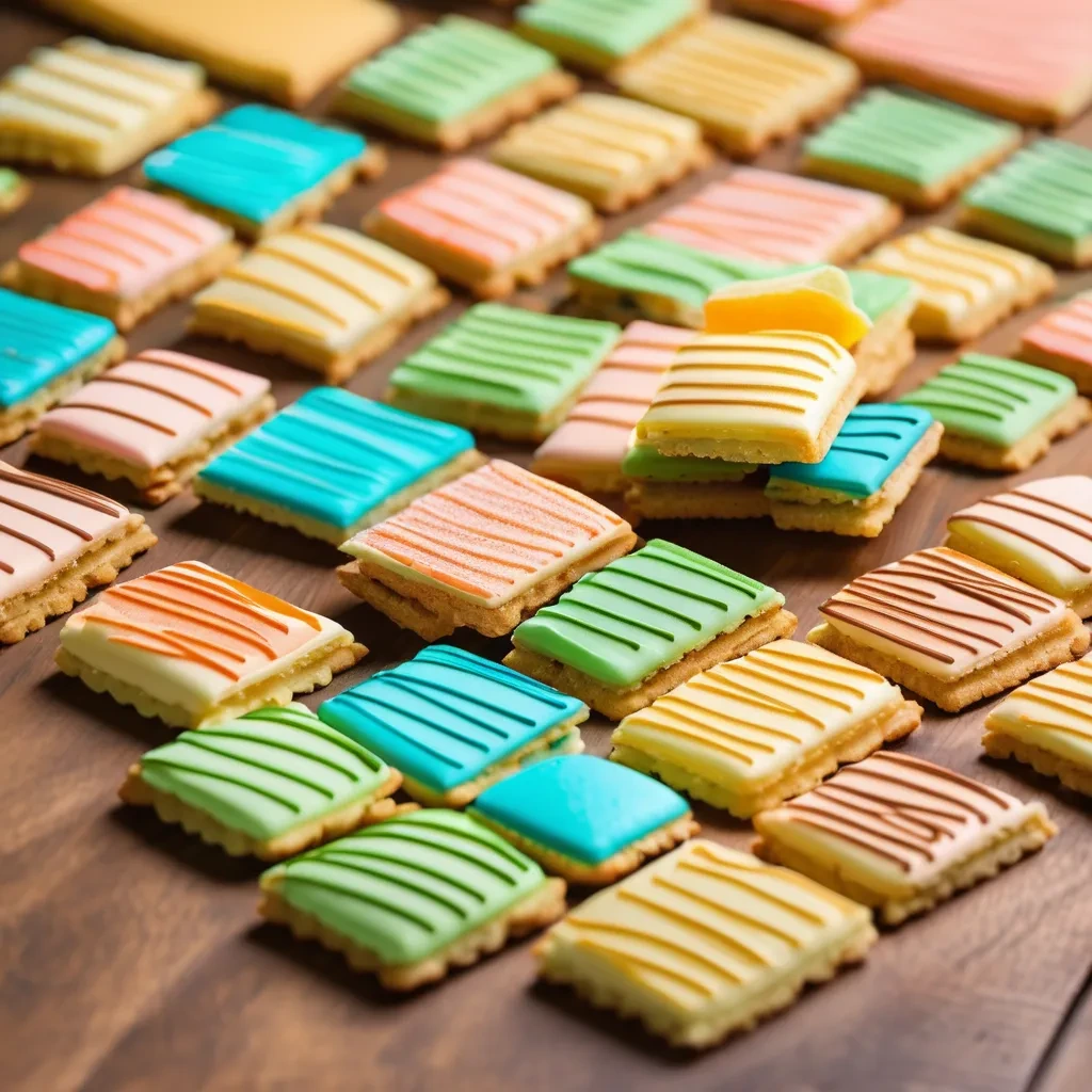 "A variety of wafer cookies on a white plate."