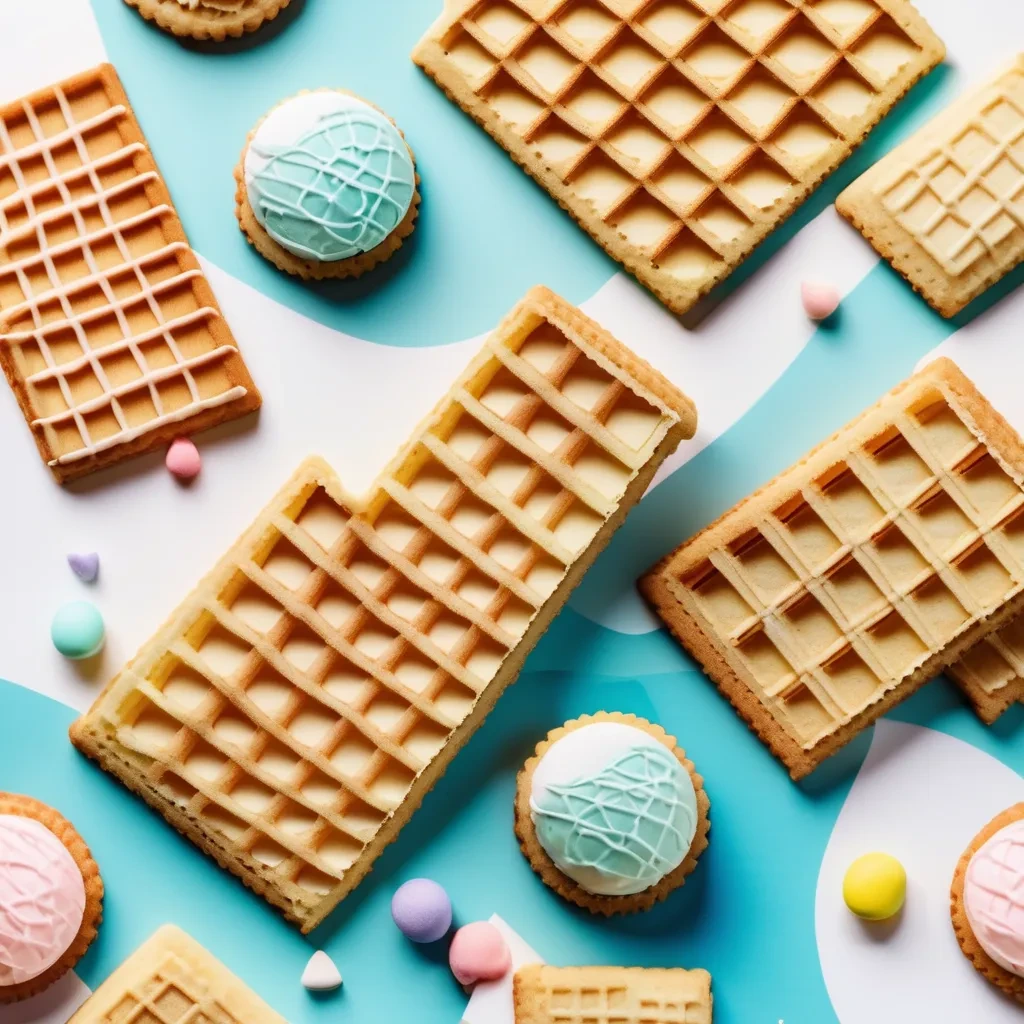 "Chocolate-dipped wafer cookies on a festive table."